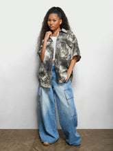 SUMWON WOMEN Oversized Fit Twill Shirt With All Over Print